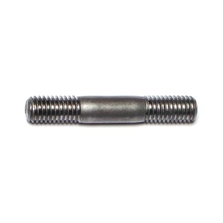 Midwest Fastener Double-End Threaded Stud, 8mm Thread to 50mm Thread, 50 mm, Steel, Plain, 5 PK 66448